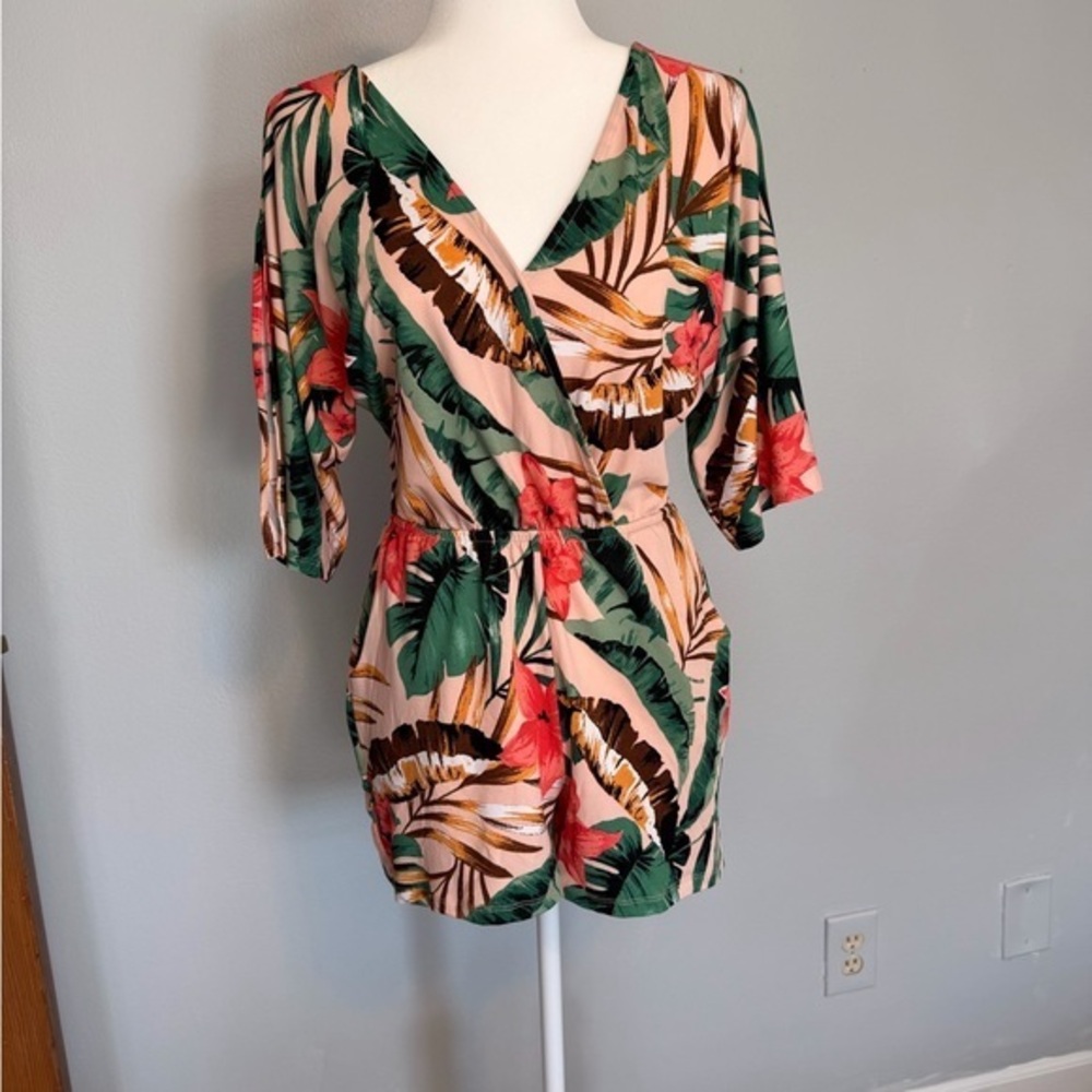 VENUS Pink and Green Floral Romper